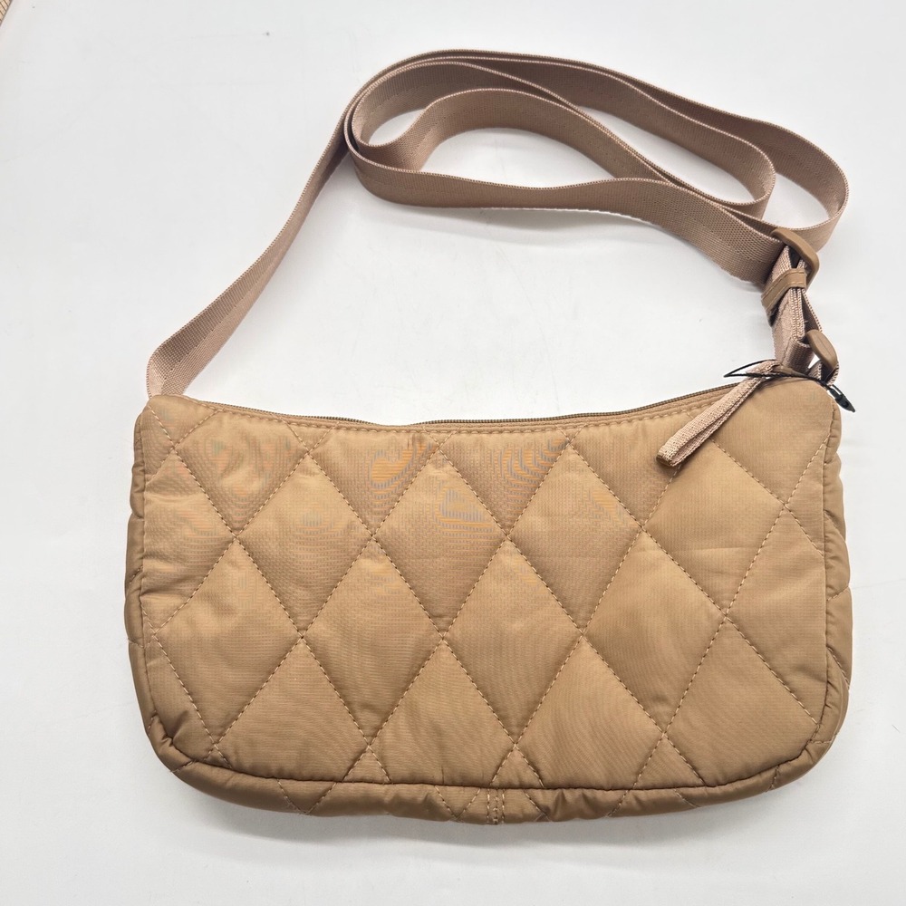 Vera Bradley Tan Quilted Nylon Crossbody Bag Small Shoulder Bag 156007